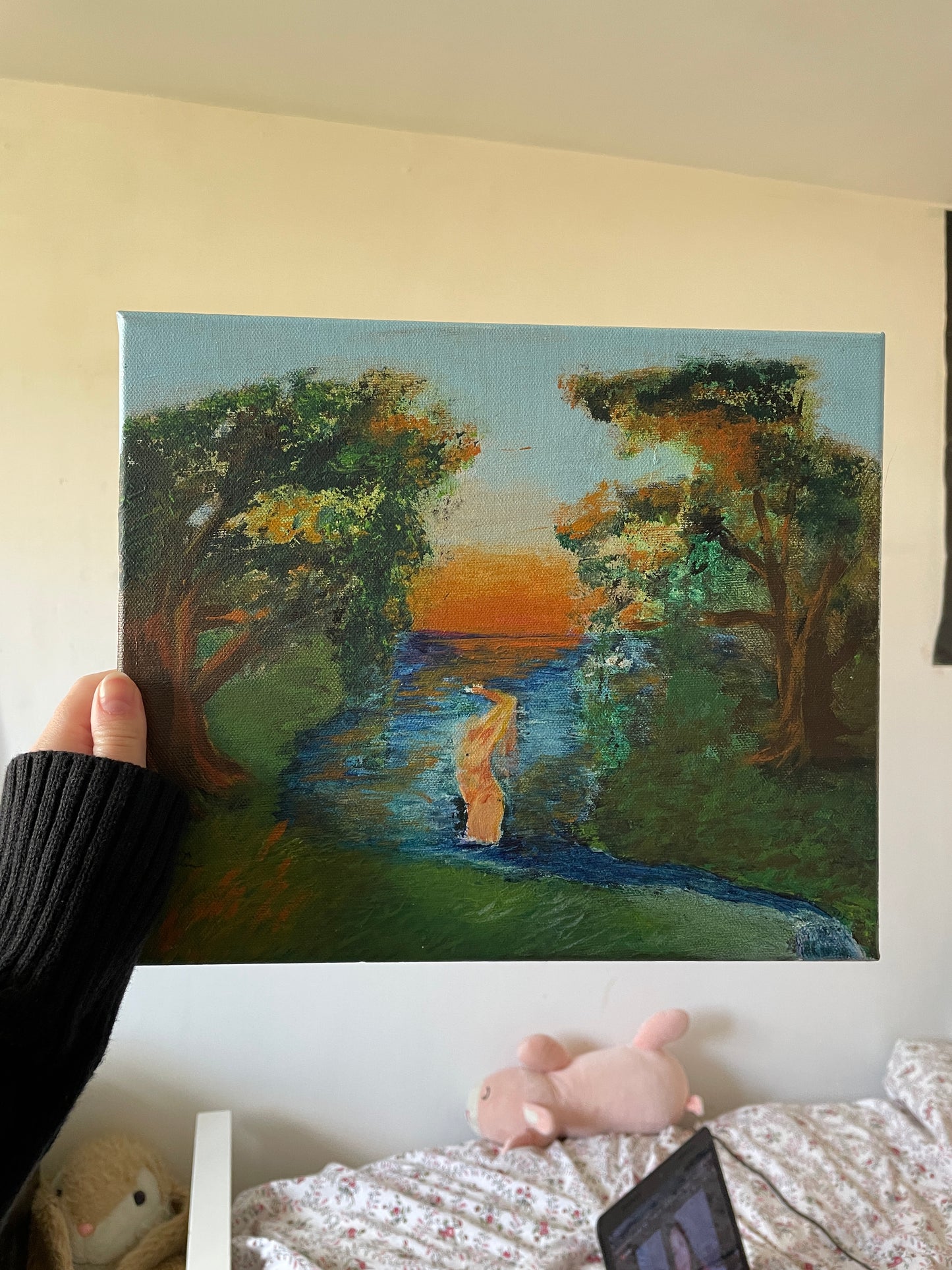 sunset bath painting