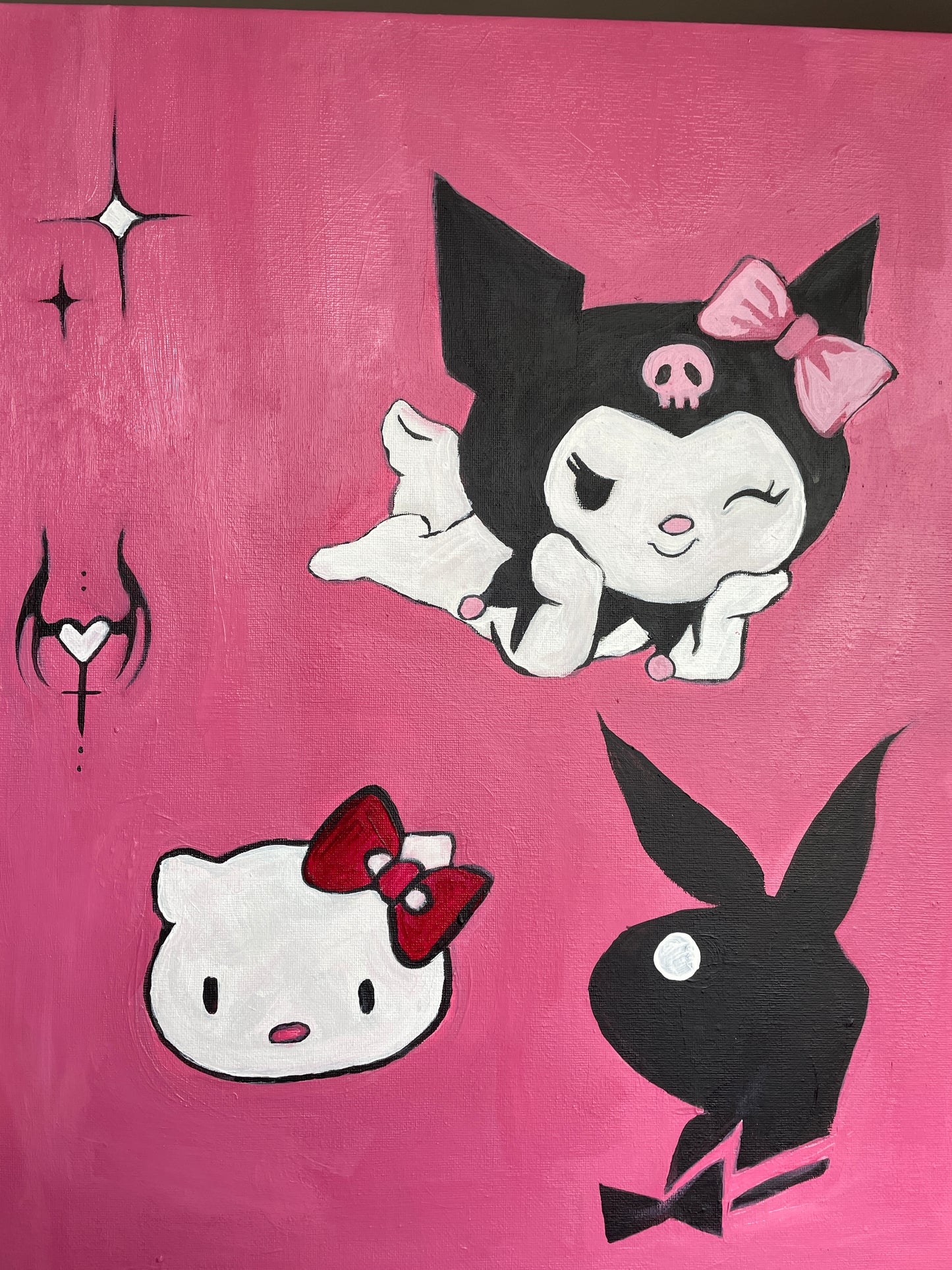 sanrio x playboy pink y2k wall art