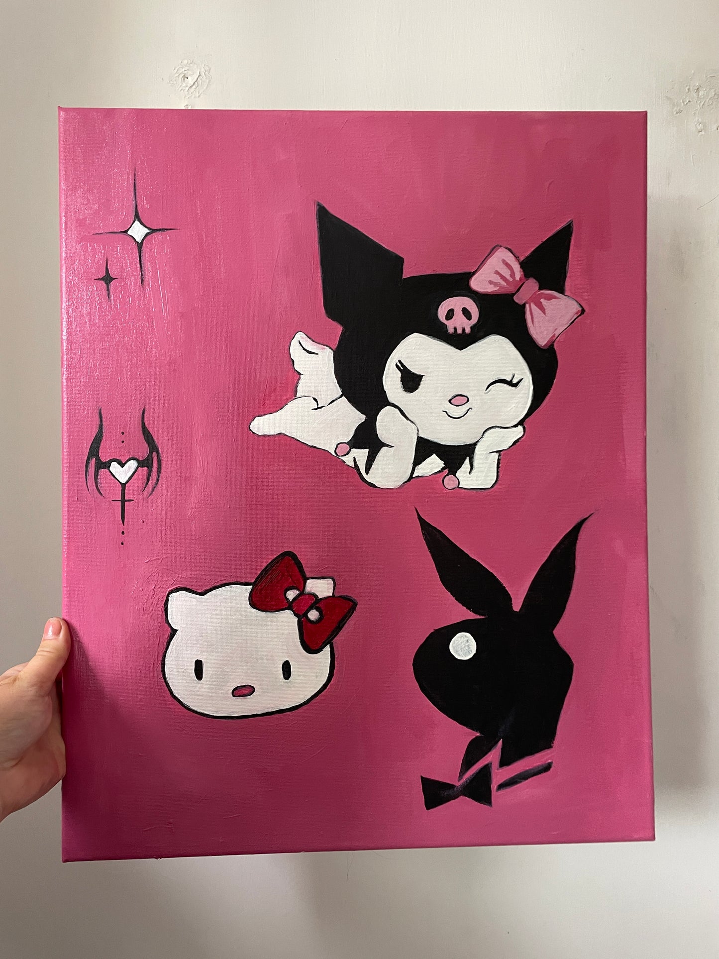 sanrio x playboy pink y2k wall art