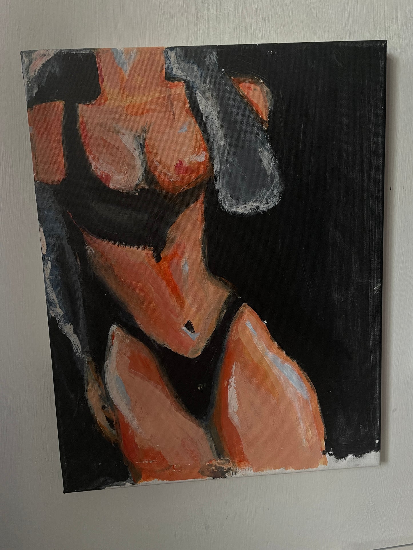 female body painting acrylic on canvas