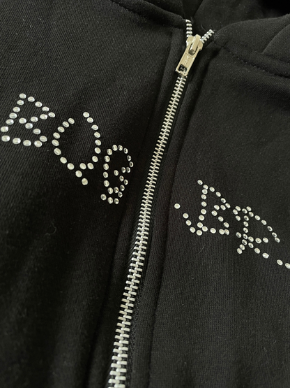 Cropped Signature Zip-up Hoodie