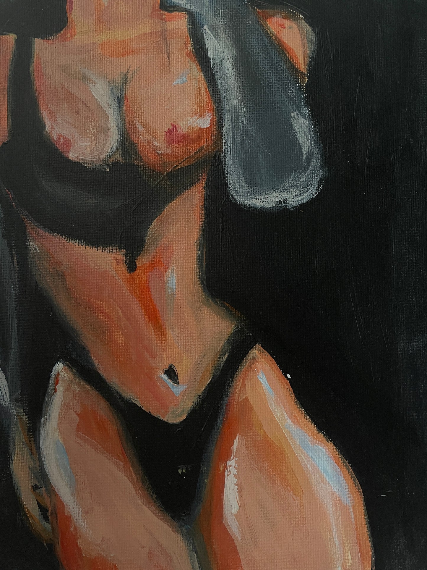 female body painting acrylic on canvas