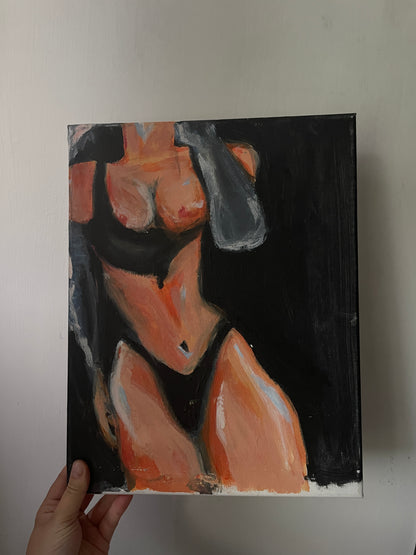 female body painting acrylic on canvas