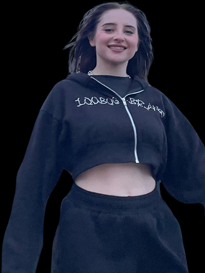 Cropped Signature Zip-up Hoodie