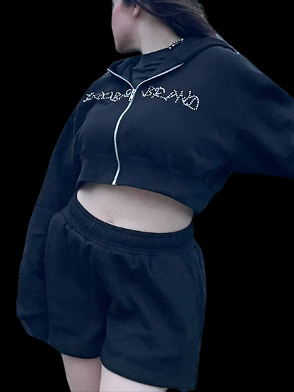Cropped Signature Zip-up Hoodie